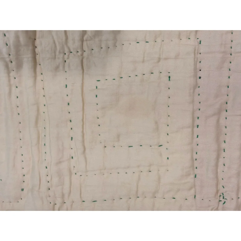 Vintage Handmade Log Cabin Patchwork Quilt 96x84 Multicolor Hand Stitched Cotton